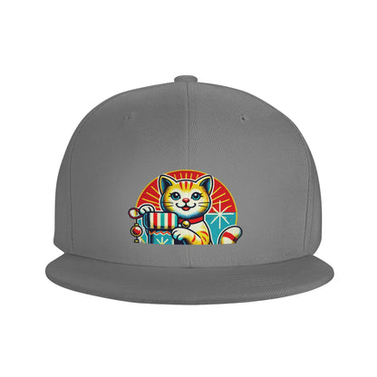 Retro Christmas Cat Stocking Snapback Cap