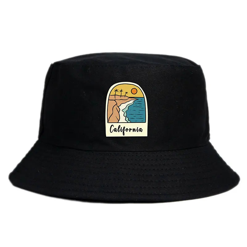 California Sun Beach Pattern Reversible Bucket Hat