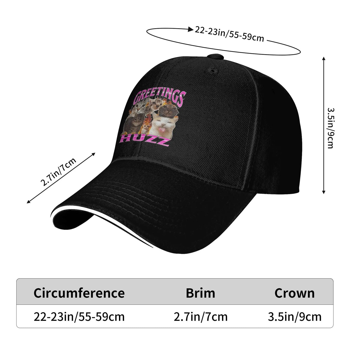 Greetings Huzz Funny Cat Meme Baseball Cap