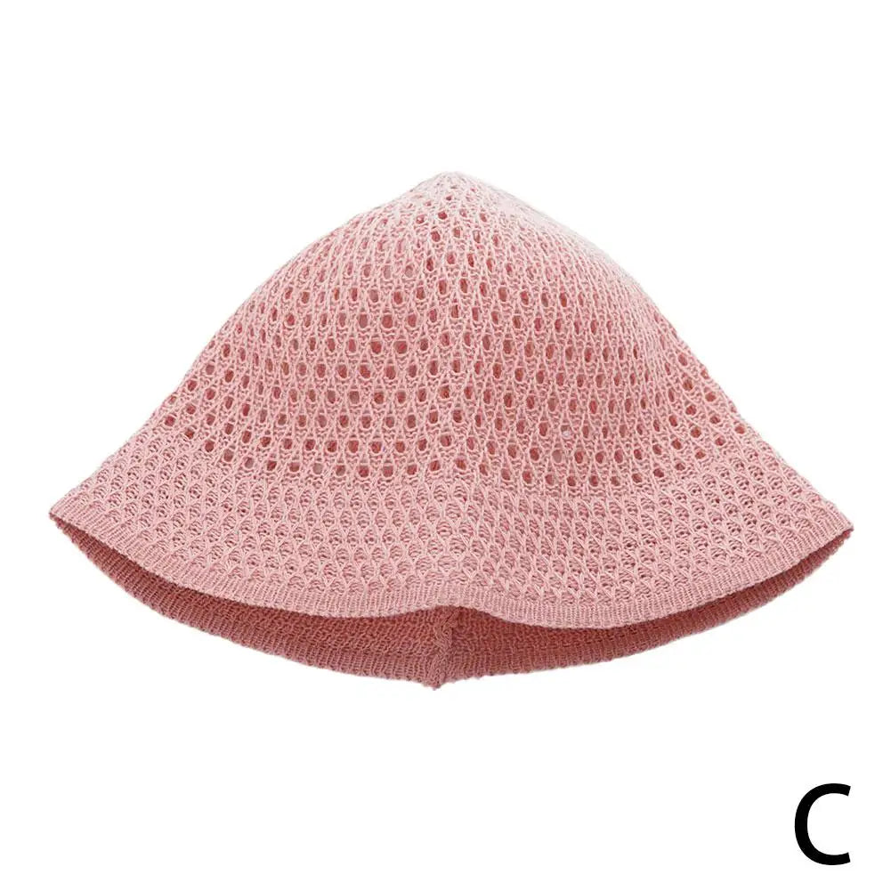 Summer Breathable Hollow Knitted Bucket Hats