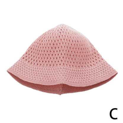 Summer Breathable Hollow Knitted Bucket Hats