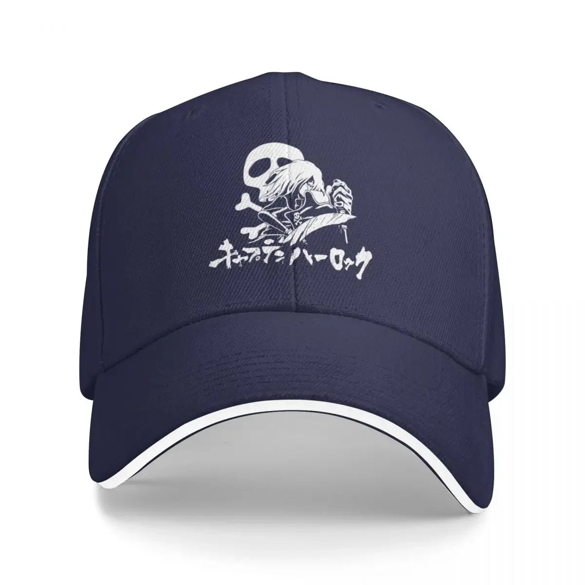 Harlock White Custom Dad Baseball Cap