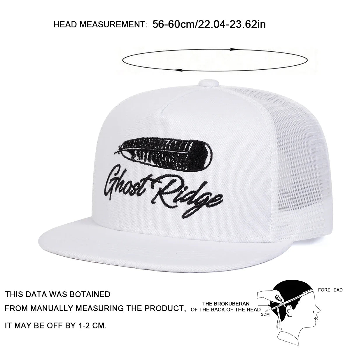 Ghost Ridge Letter Embroidered Mesh Snapback Cap