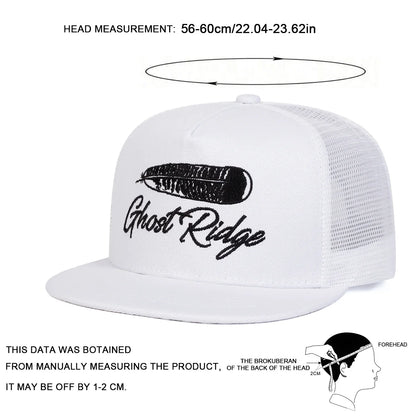 Ghost Ridge Letter Embroidered Mesh Snapback Cap