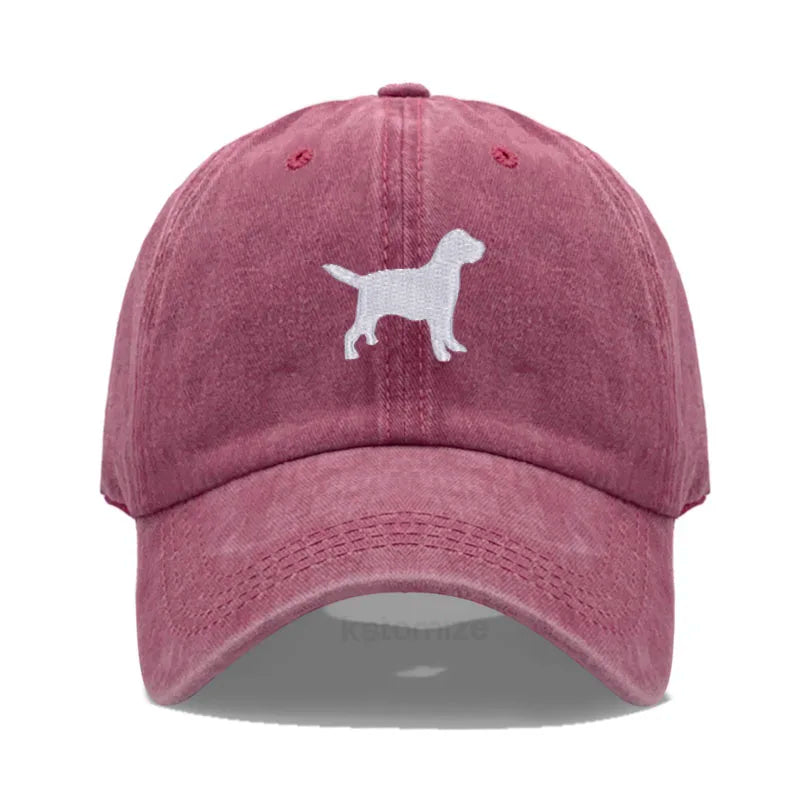 Dog Embroidered Soft Cotton Baseball Cap