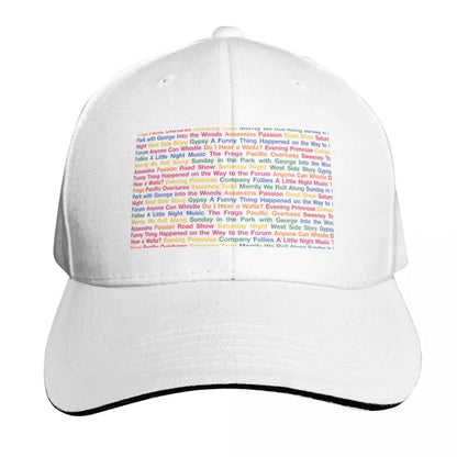 Stephen Sondheim Musicals Black Background Baseball Cap