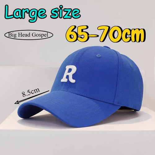 60-65cm 65-70cm Big Head Baseball Cap For Men Cotton Outdoor Sport Snap Back Cap Dad Hats R Letter Large Size Deepen Trucker Cap