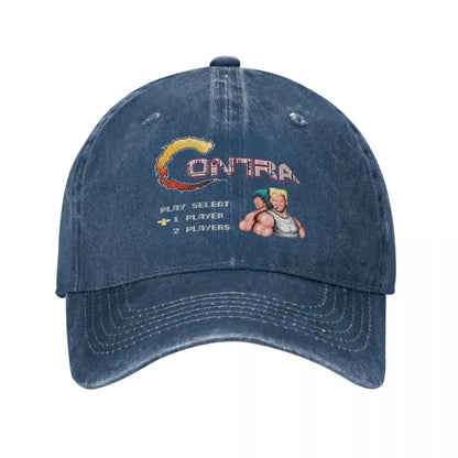 Contra Gaming Video Game Distressed Washed Baseball Cap Hat