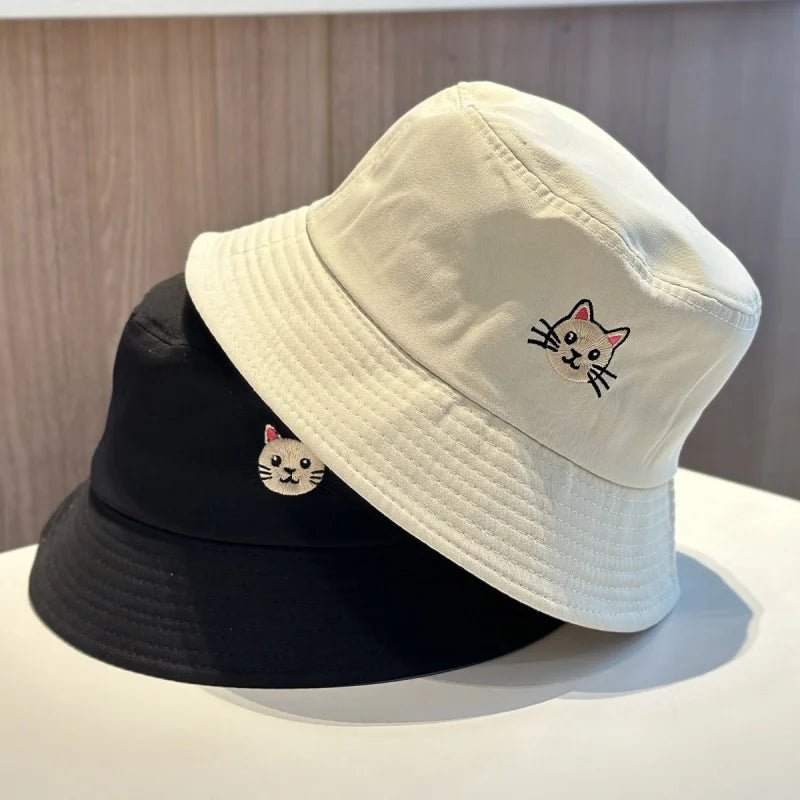 Korean Embroidered Double-Sided Bucket Hat