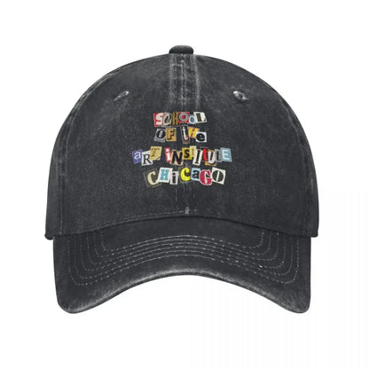 SAIC Chicago Art Institute Funky Collage Baseball Cap