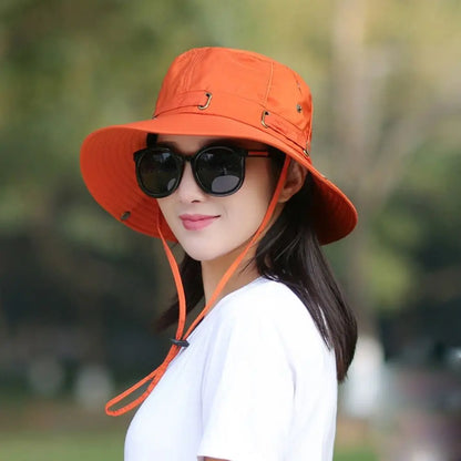Wide Brim UV Protection Waterproof Bucket Hat