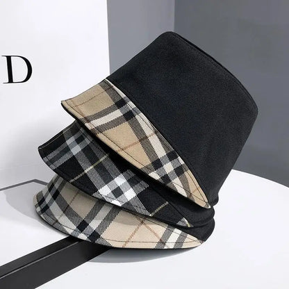 2026 New Checkered Splicing Bucket Hat Size 56-58cm