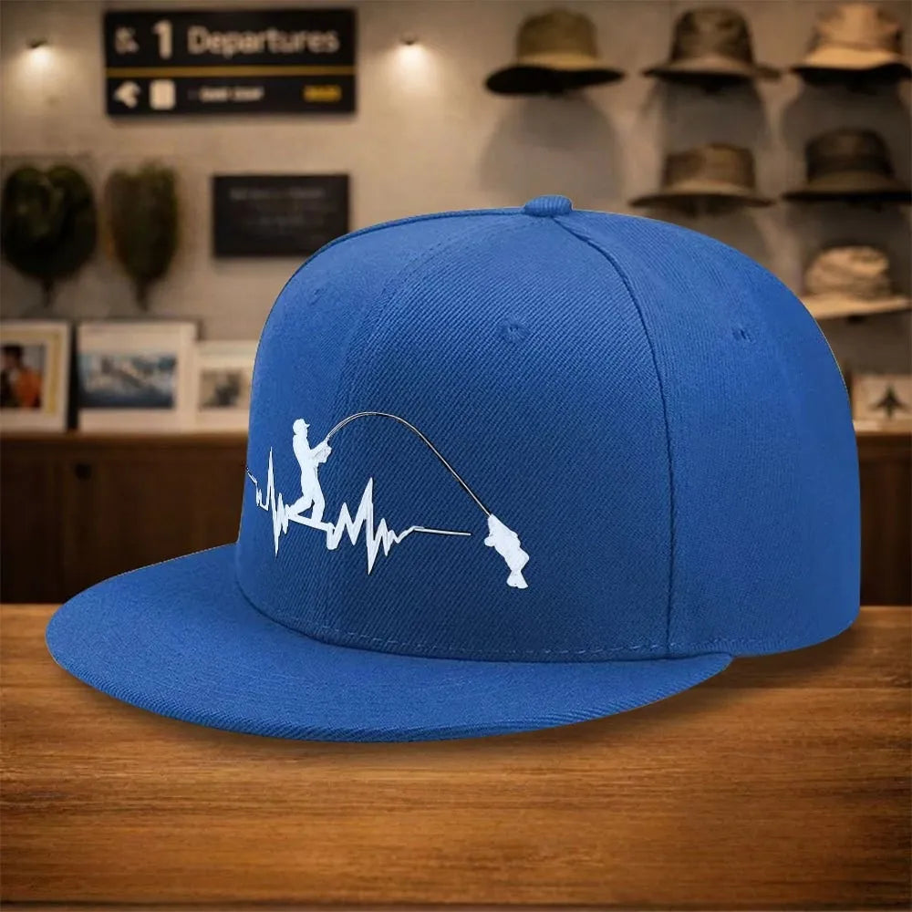 Fishing Heartbeat Lifeline Snapback Cap