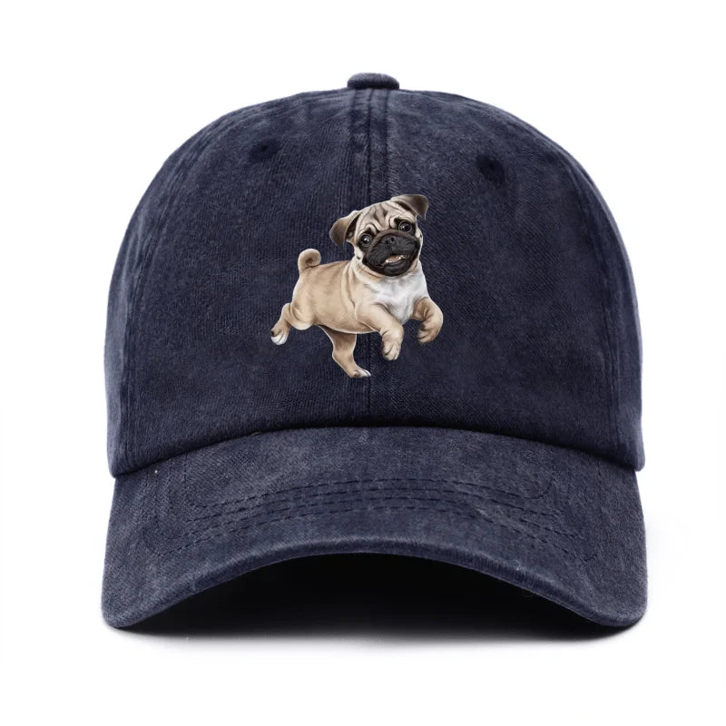 Running Pug Dog Lover Baseball Cap