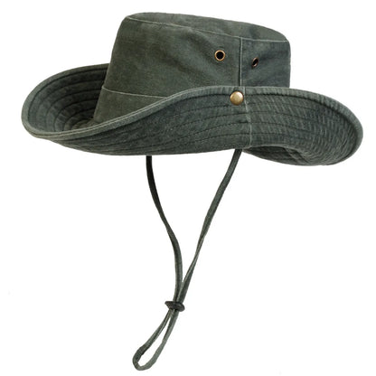 New Men Big Eaved Washed Bucket Hats