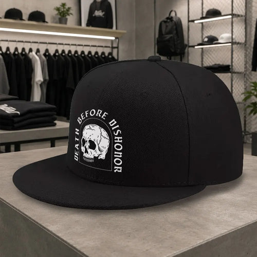 New Skull Unisex All Match Flat Brim Cap