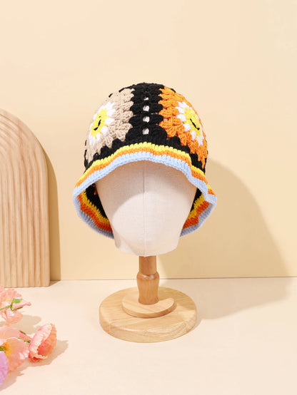 Vintage Smiley Crochet Street Bucket Hat