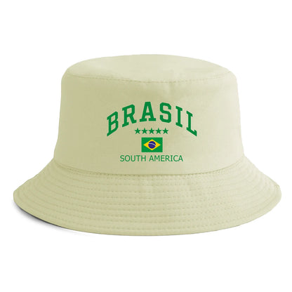Unisex Brasil South America Flag Print Bucket Hat