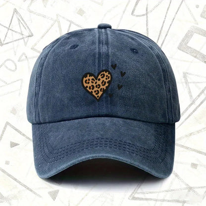 Vintage Leopard Heart Baseball Cap
