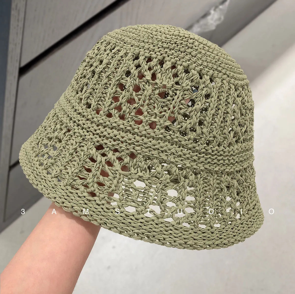 Korean Solid Color Knitted Bucket Hat