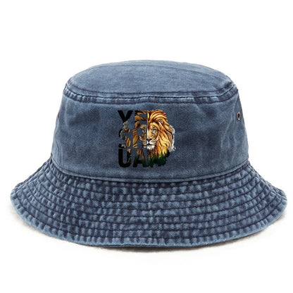 Lion Print Classic Bucket Hat Foldable Beach Cap