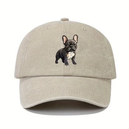 Retro French Bulldog Dad Baseball Cap