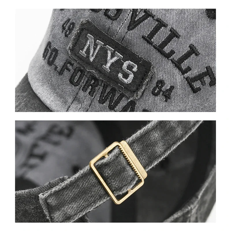 New Style Washed Old Letter Embroidered  Baseball Cap