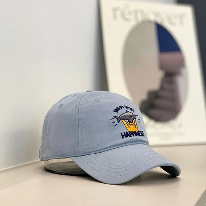Baseball Cap Women Men Cat Fish Embroidery Snapback Hats