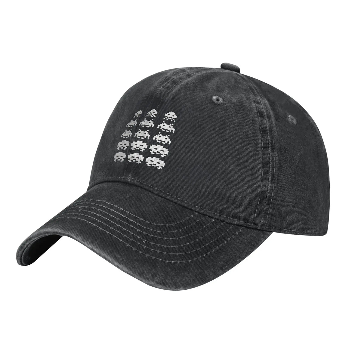 Space Invaders Vintage Distressed Washed Denim Baseball Cap