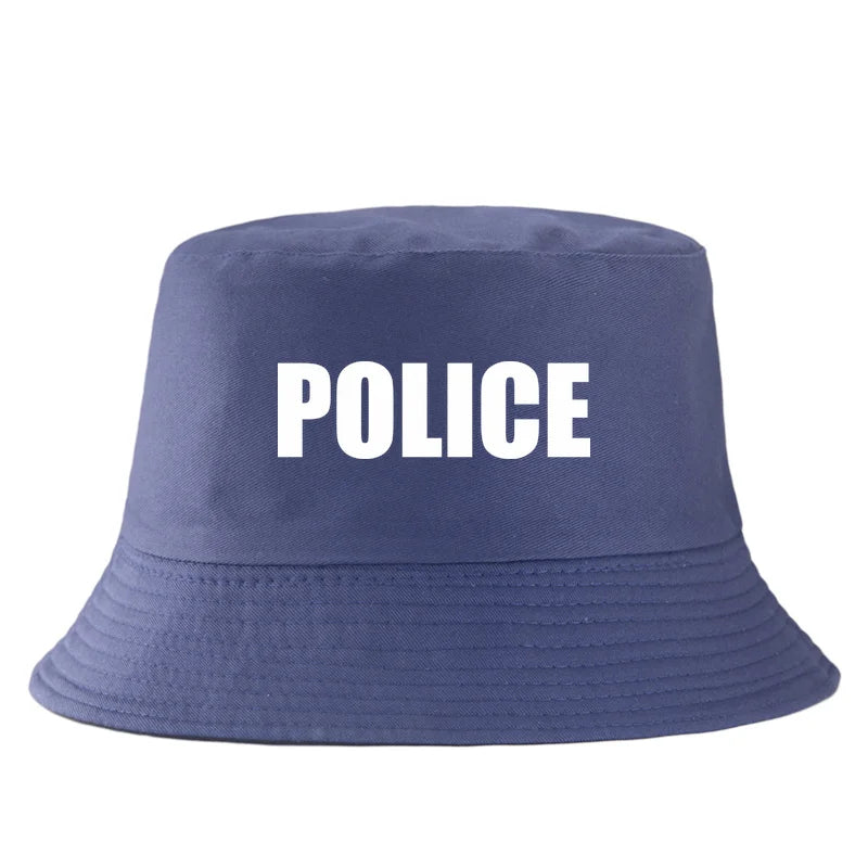 Police Letter Print Costume Bucket Hat Unisex