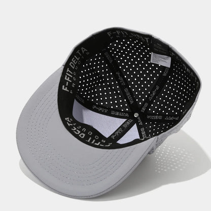 Full Closed Flat Brim Breathable Mesh Snapback Cap