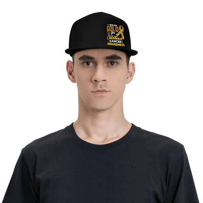 Childhood Cancer Awareness Golden Snapback Cap Hat