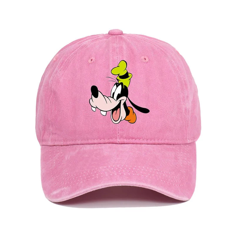 Retro Washed Mickey Mouse Print Baseball Cap Men Women Vintage Kpop Snapback Cap Adjustable Breathable Trucker Hat Sunscreen Hat