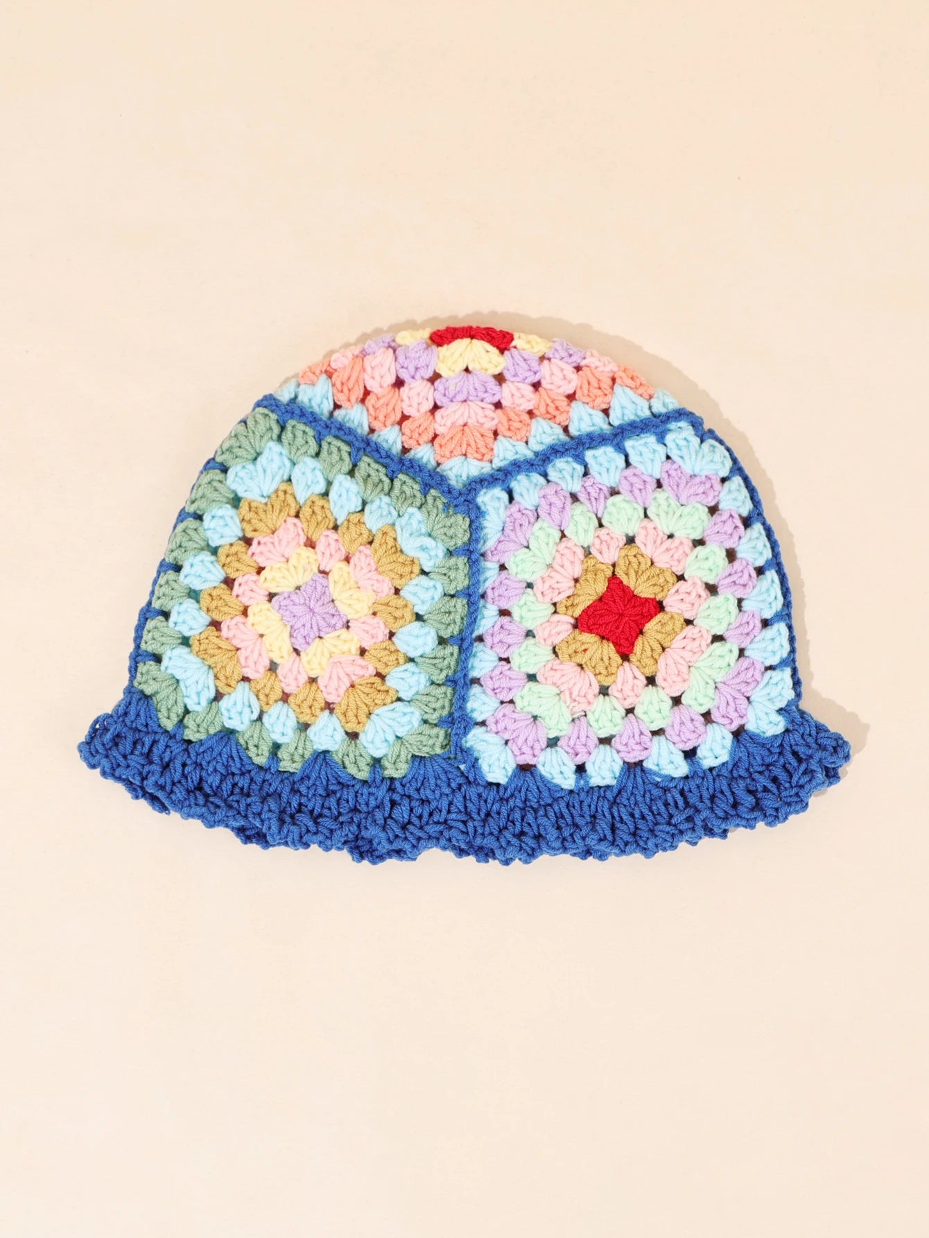 Women Flower Wool Hollow Knitted Fisherman Hat