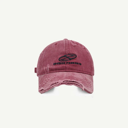 Vintage Hole Baseball Caps Man Streetwear Fashion Print Adjustable