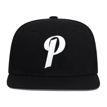 Unisex P Letter Embroidered Snapback Cap