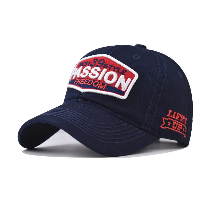 Unisex Cotton Washed Baseball Cap Men Letter Embroid Vintage
