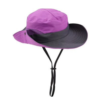Quick-Dry Wide Brim Ponytail Hole Bucket Hat