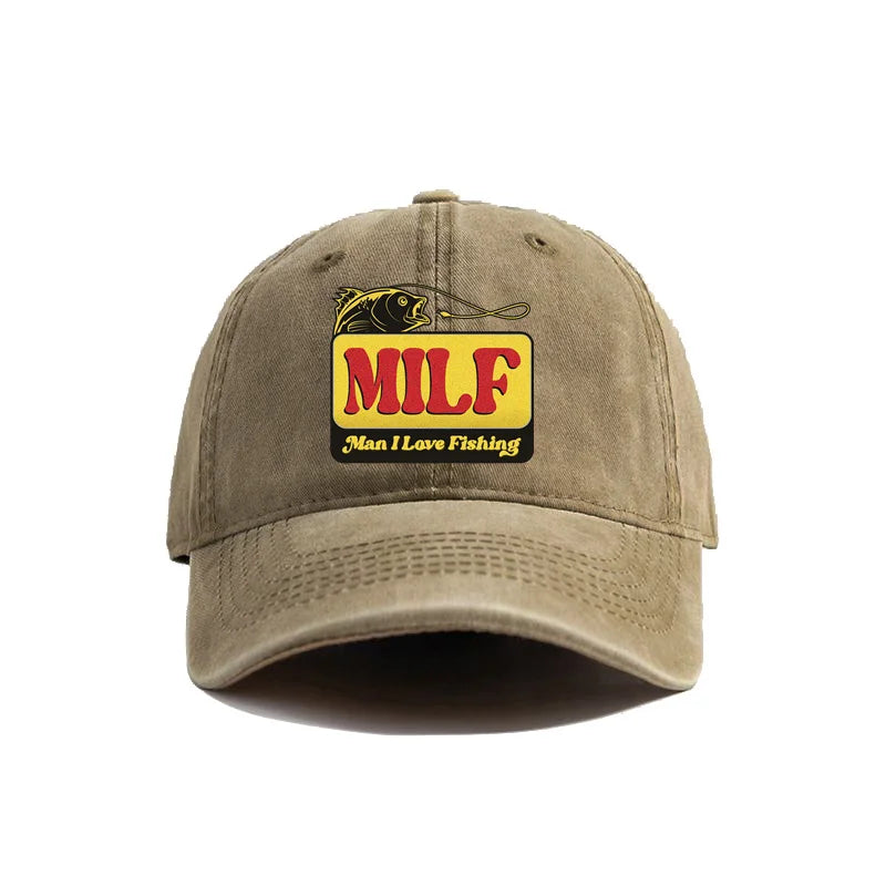MILF Man I Love Fishing Baseball Cap Vintage Distressed
