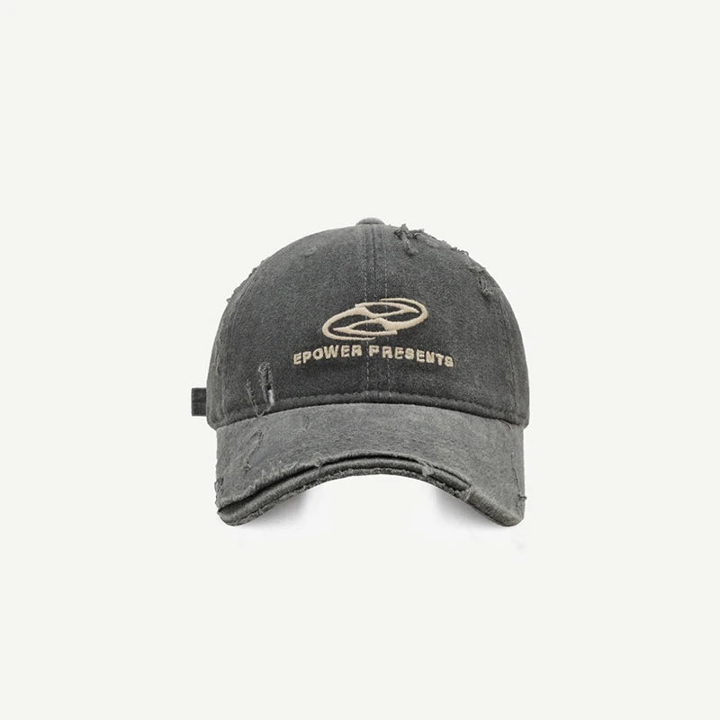 Vintage Hole Baseball Caps Man Streetwear Fashion Print Adjustable