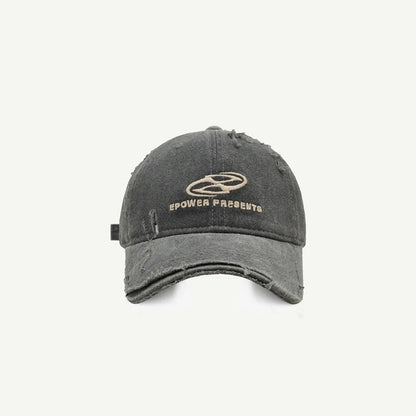Vintage Hole Baseball Caps Man Streetwear Fashion Print Adjustable