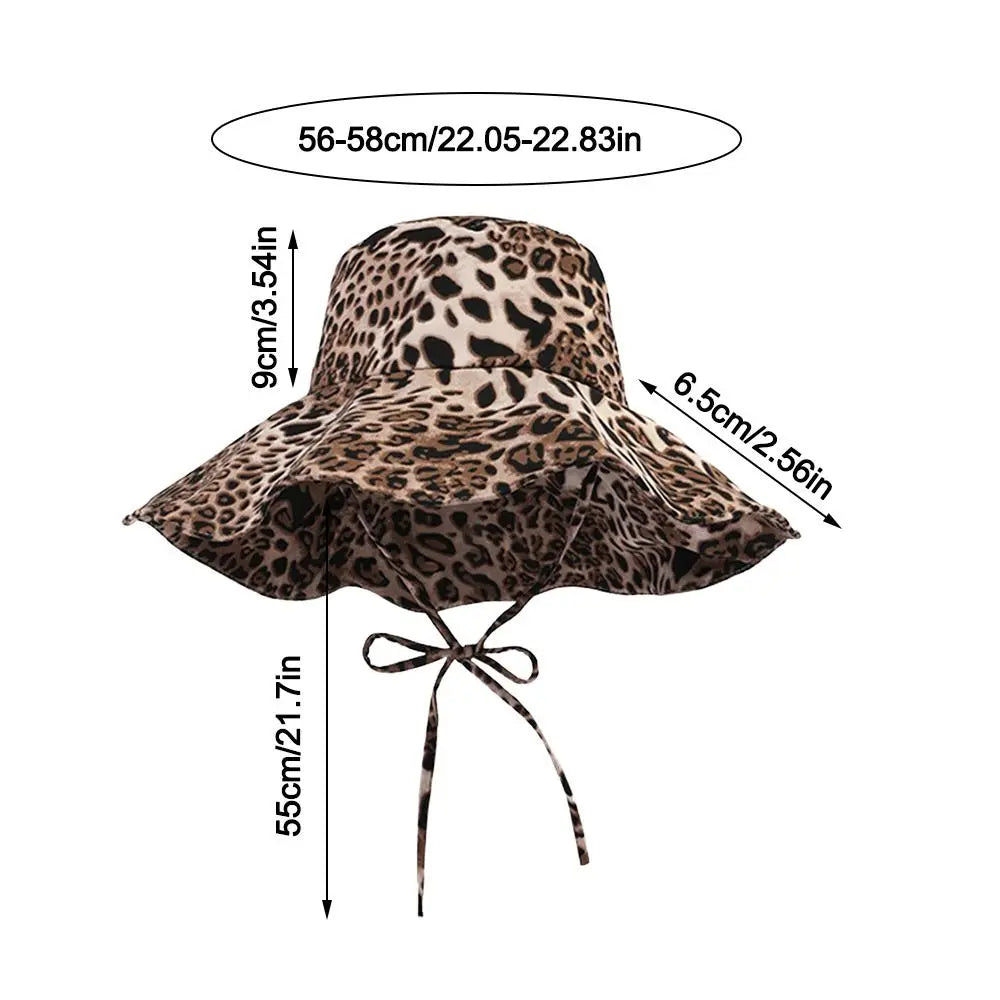 Black Dot Bucket Hats Leopard Print