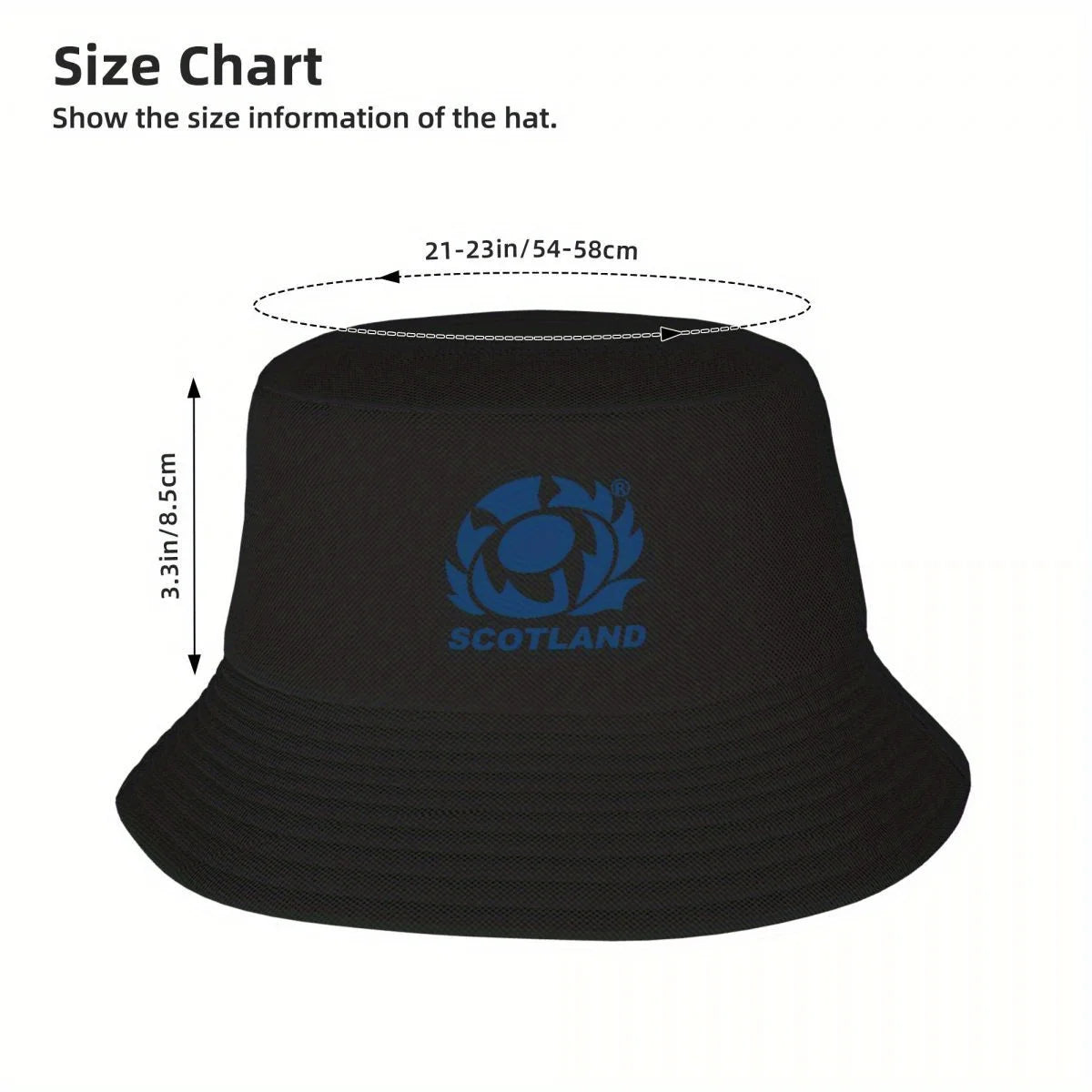 New Scotland Rugby Team Rugby Logo Bucket Hat Black
