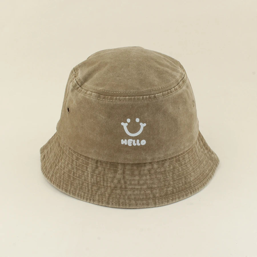 Kids Smile Face Cotton Bucket Hat