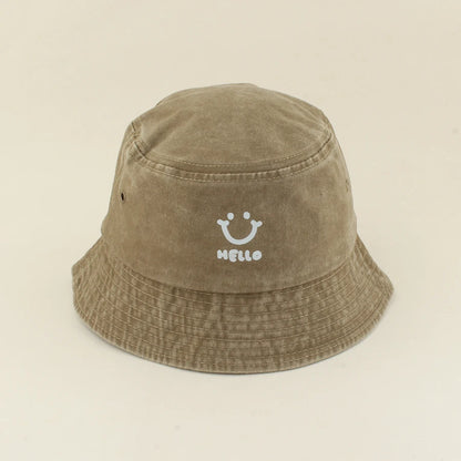 Kids Smile Face Cotton Bucket Hat