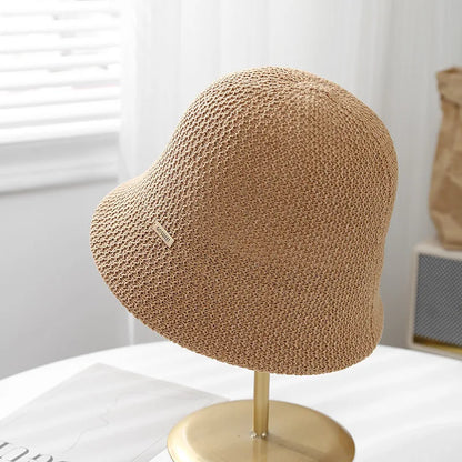 Women's Hollow Knit Bucket Hat Size 56-58cm