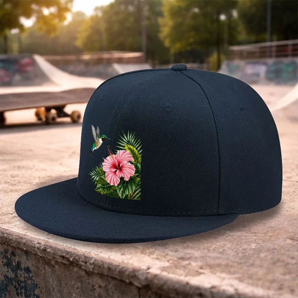 Hummingbird Hibiscus Snapback Cap