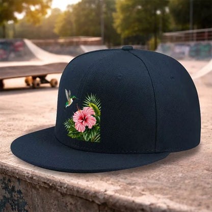 Hummingbird Hibiscus Snapback Cap