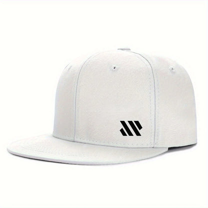 Baseball Hat With White Logo Unisex Adjustable Breathable Flat Brimmed Hat