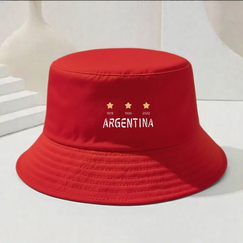 Retro Soccer Embroidered Denim Bucket Hat